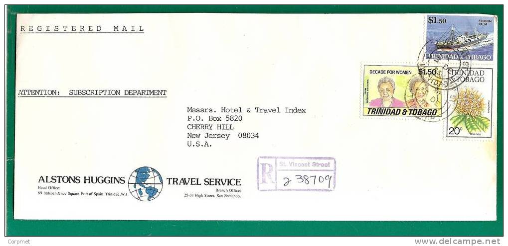 TRINIDAD & TOBAGO - REGISTERED COVER TRINIDAD To NEW JERSEY - Trinidad En Tobago (1962-...)