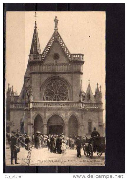 78 CHATOU Eglise, Sortie De Messe, Très Animée, Ed Abeille 25, 191? - Chatou