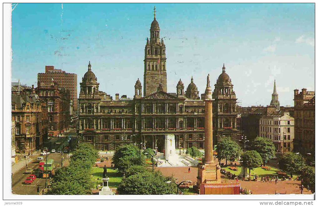 ROYAUME-UNI - ECOSSE - GLASGOW - CPSM - George Square Cenotaph And Municipal Buildings Glasgow - Lanarkshire / Glasgow