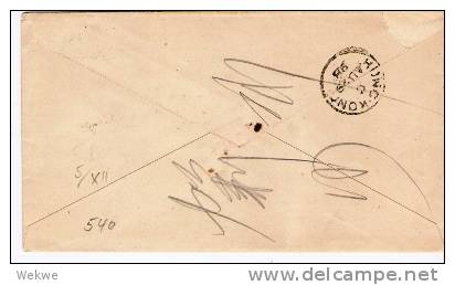 C-I004/ CHINA -  Cover With  Dragon 4 C (1897) Shanghai To Hong Kong. This Stamp Was Replaced After 6 Month - Brieven En Documenten