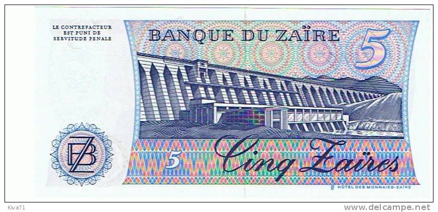 5  Zaires   "ZAÏRE "   24 11 1985    UNC     Ble 99 - Zaire