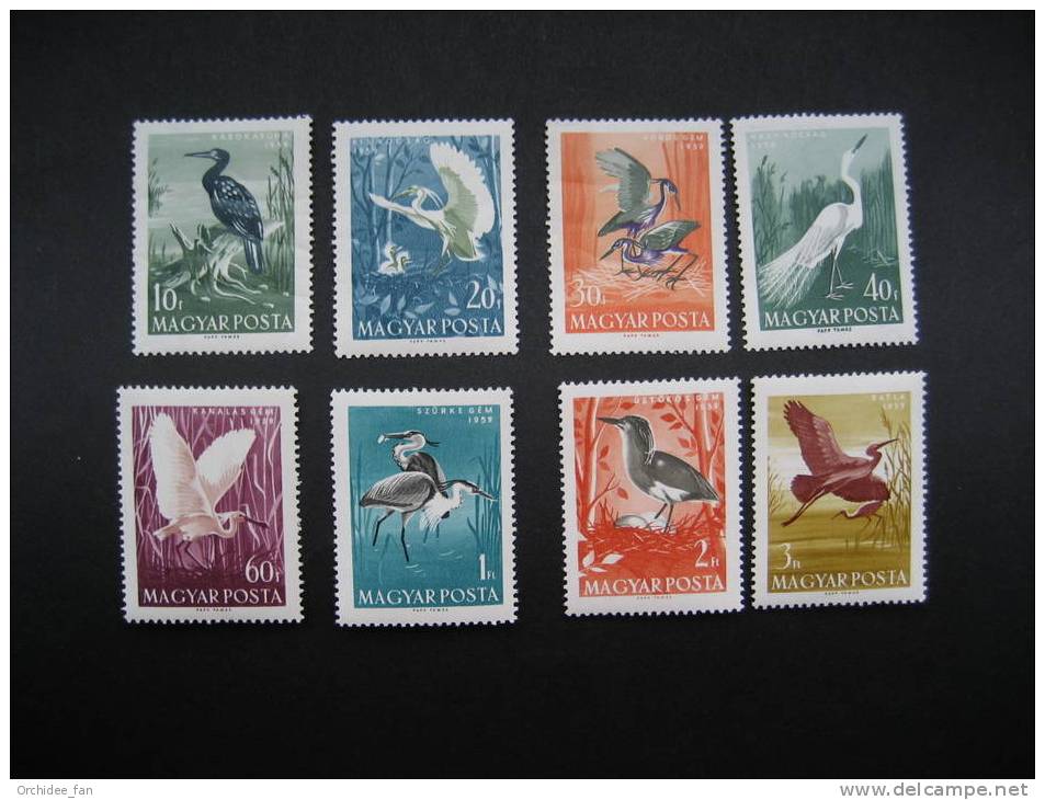 Ungarn 1959 Vögel Mi 1593A-1600A Postfrisch - Grues Et Gruiformes