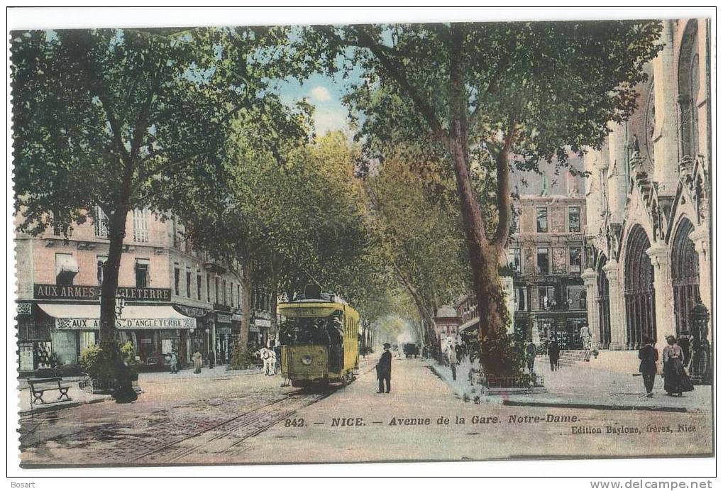 CPA France 06 Nice-Avenue De La Gare.Notre -Dame N°842.Baylone Frères - Transport Ferroviaire - Gare