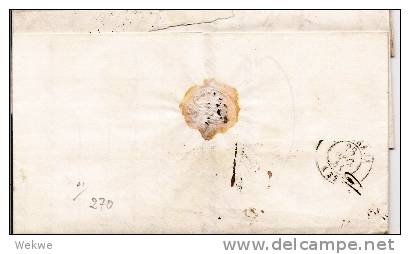 Nor005a/- NORWEGEN -  Brief,  Christiania 1841, Strömstad, Franco Hamburg Nach Bordeaux - ...-1855 Vorphilatelie