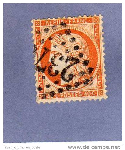 FRANCE TIMBRE N° 38 OBLITERE SIEGE DE PARIS 40C ORANGE - 1870 Belagerung Von Paris