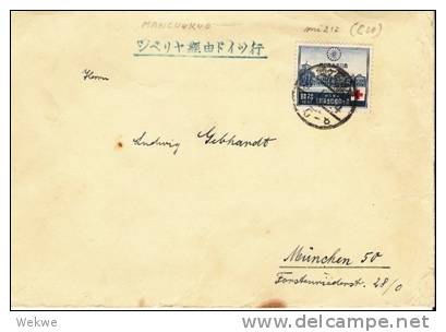 Ch-ap001a/   CHINA - Japanisches Rotes Kreuz (cruz Roja/red Cross) 10 Sn. Mi. 212 Frankiert In Dairen - 1932-45  Mandschurei (Mandschukuo)