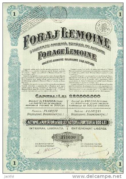 FORAJ LEMOINE 1926 (ROUMANIE) - Erdöl