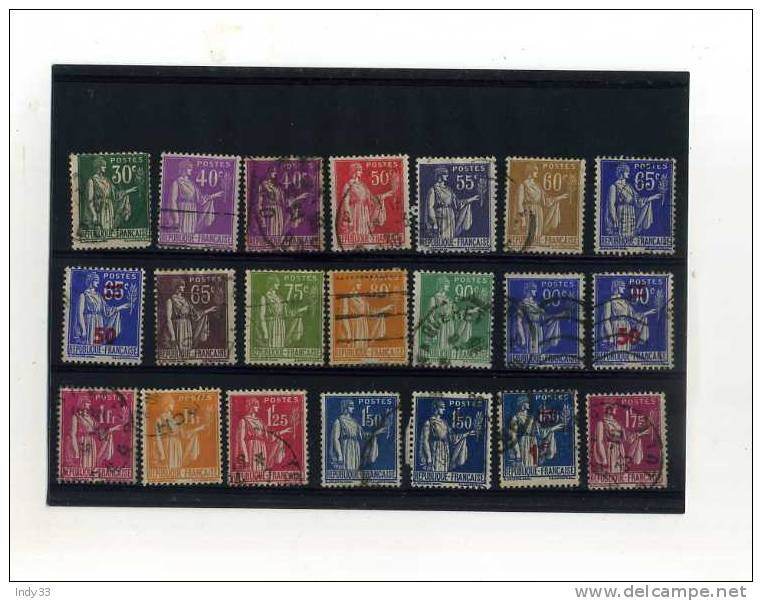 - FRANCE . ENSEMBLE DE TIMBRES  PAIX DE LAURENS . OBLITERES - 1932-39 Peace