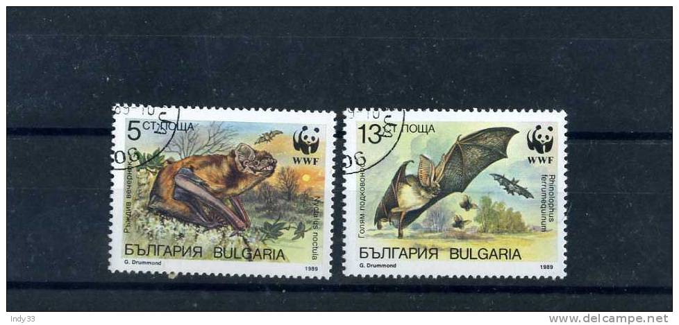 - BULGARIE . TIMBRES WWF SUR LES CHAUVE-SOURIS 1989 . - Gebraucht