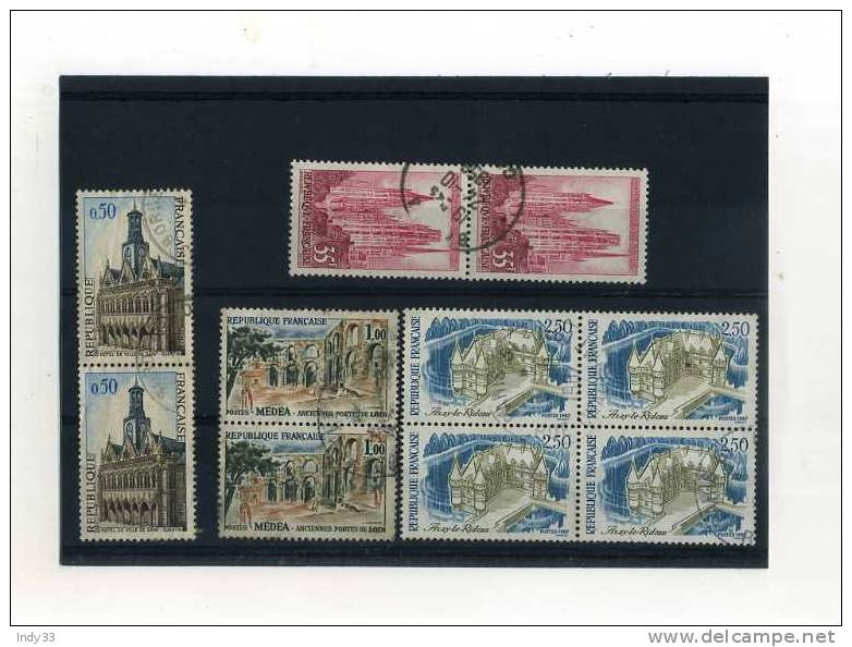 - FRANCE . ENSEMBLE DE TIMBRES DE  PAYSAGES . PAIRES ET BLOC - Collections