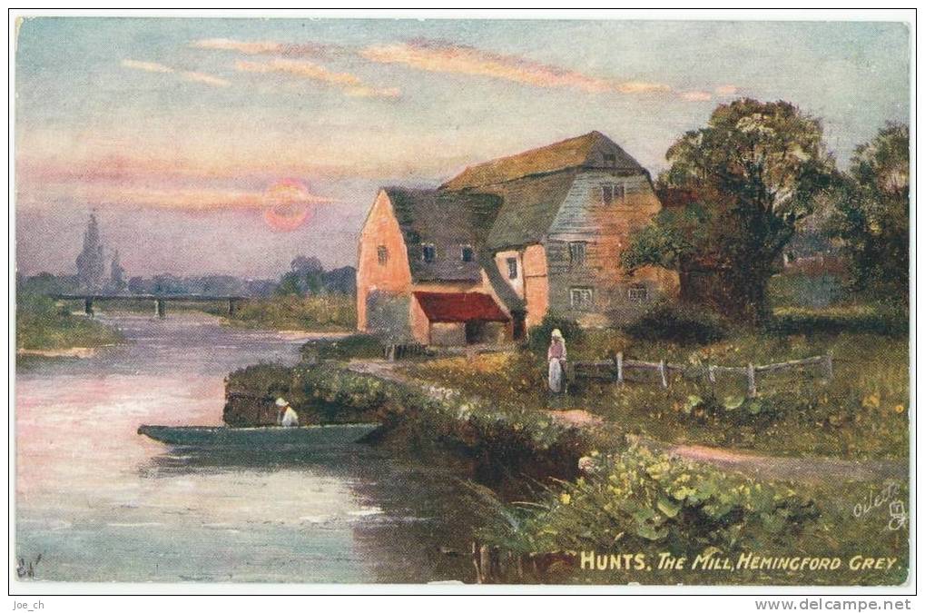 Hunts (Huntingdonshire), The Mill, Hemingford Grey, 1907, 3 Scans, Oilette - Huntingdonshire