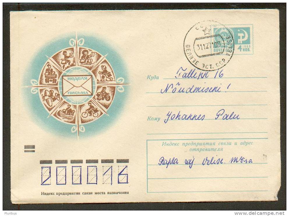 USSR MOTORBIKE MOTORCYCLE, CAR, PLANE, SKIING, BICYCLE,DIFFERENT MAIL  DELIVERY, OLD COVER POSTAL STATIONERY 1971 - Motos