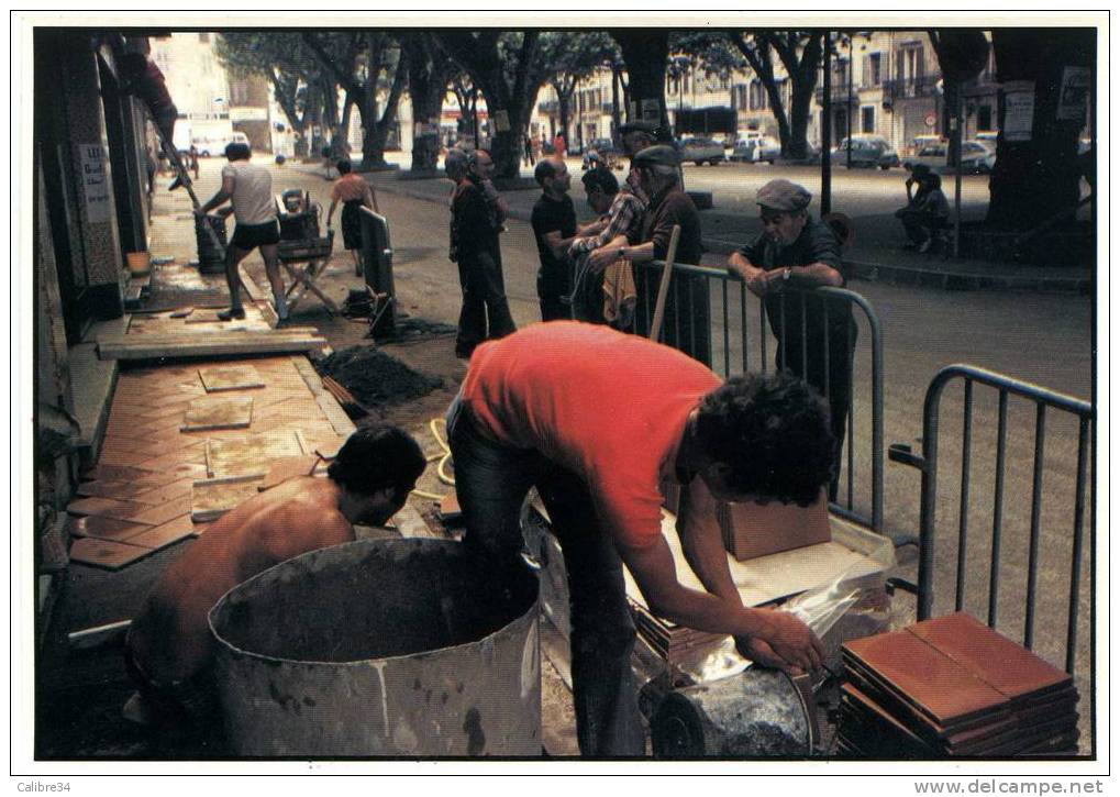 SALERNES Pose Des Carrelages Sur Trottoirs Cours Théodore Bouge  (1979) - Salernes