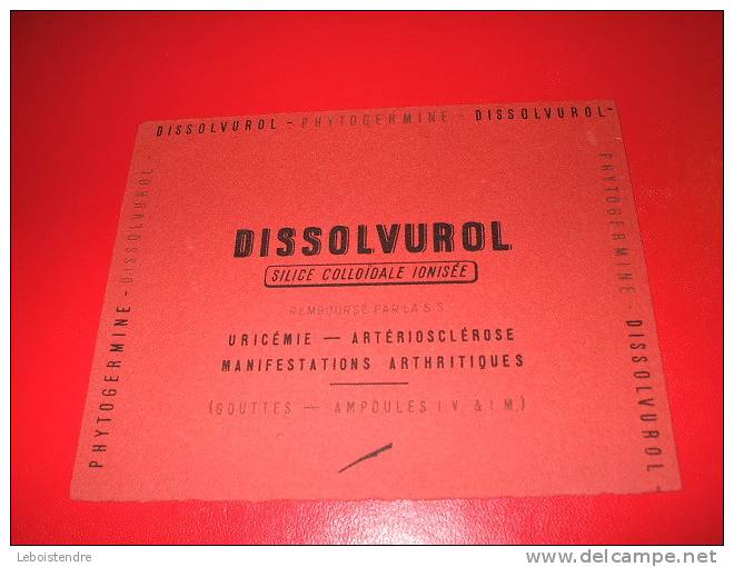 BUVARD : DISSOLVUROL-TAILLE: 13.5 X10.5CM - Chemist's