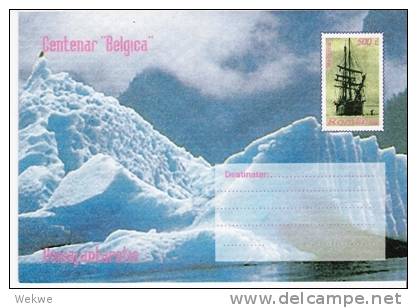 Rum056a/ RUMÄNIEN -   Priv. GA (3 Stück) Antarktik (Antarctic) 1997. Pinguine, Segelschiff, Kapitän - Cartas & Documentos