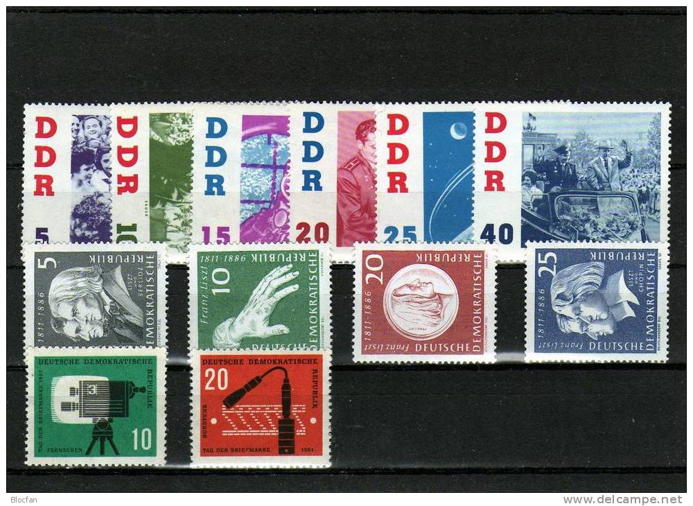 DDR Jahrgang 1961 21 Ausgaben Präsident Pieck Bis Kosmonaut Titow 807-863/8 ** 82€ - Colecciones (en álbumes)