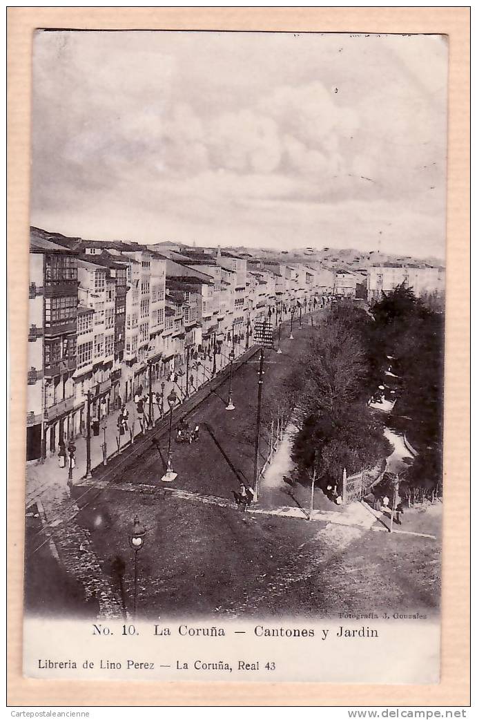 Peu Commun La CORUNA CANTONES JARDIN 1910s  ¤ LIBRERIA LINO PEREZ FOTOGRAFIA GONZALE N°43 ¤ ESPAGNE SPAIN ESPANA  ¤6638A - La Coruña