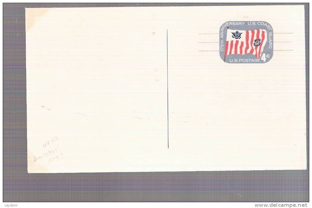 Postal Card - Coast Guard Flag - Scott # UX52 - 1961-80