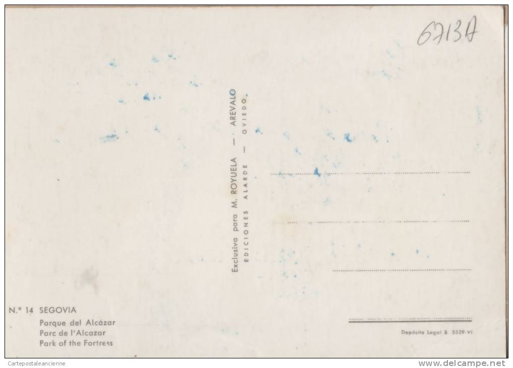 SEGOVIA PARQUE ALCAZAR SEGOVIE 1970s ¤ ROYUELA N°14¤ ESPAGNE SPAIN ESPANA  ¤6713A - Segovia