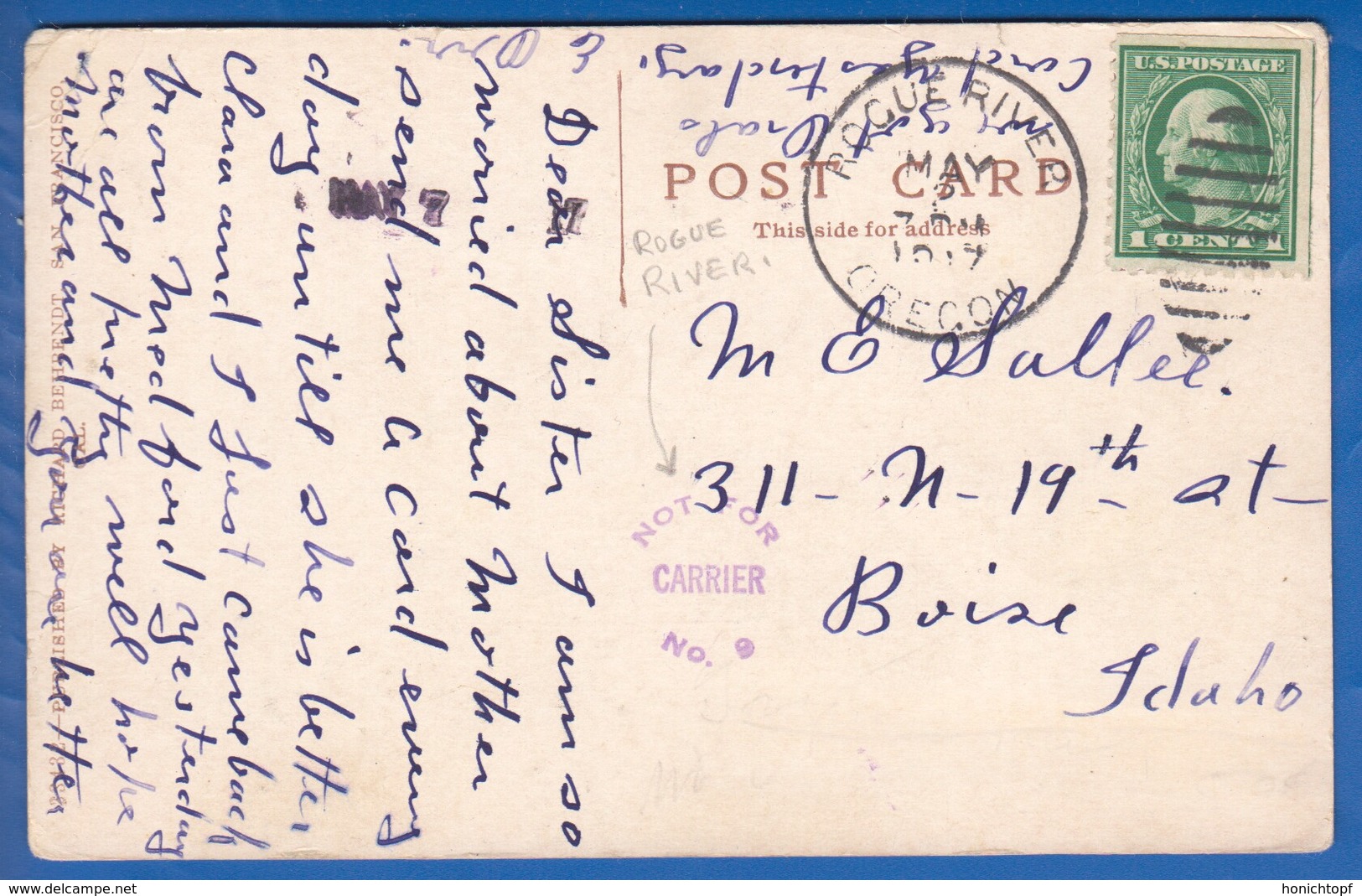 USA; Oregon; Josephine Hotel; Grant's Pass; 1917 - Andere & Zonder Classificatie