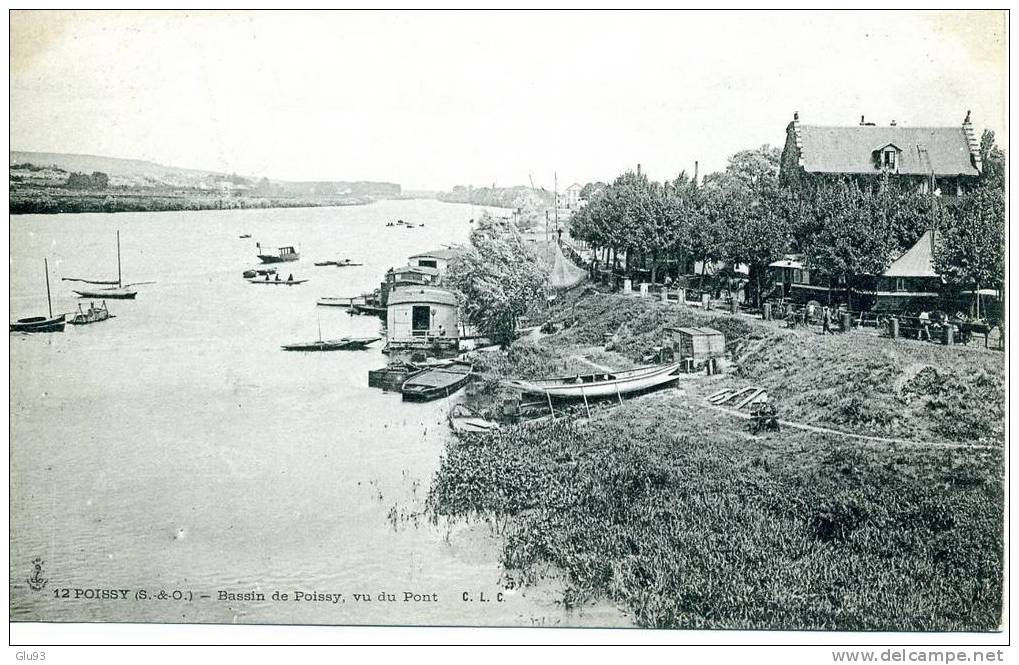 Lot 6 CPA - Poissy (78) - Vieille Maison + Tour + Pêche + Pont Sur Seine + Bassin + Entrée Ville - Poissy