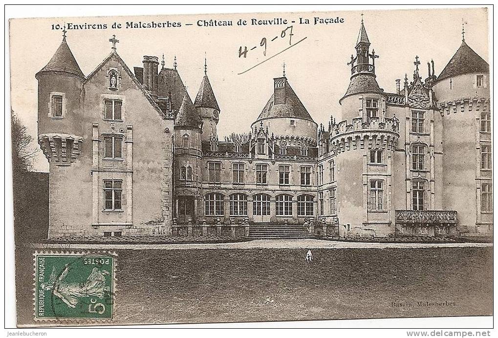 C.P. A   (  MALESHERBES " Environs -château De Rouville - La Façade " Carte  Belle Prise De Vue - Plan Très Rare ) - Malesherbes