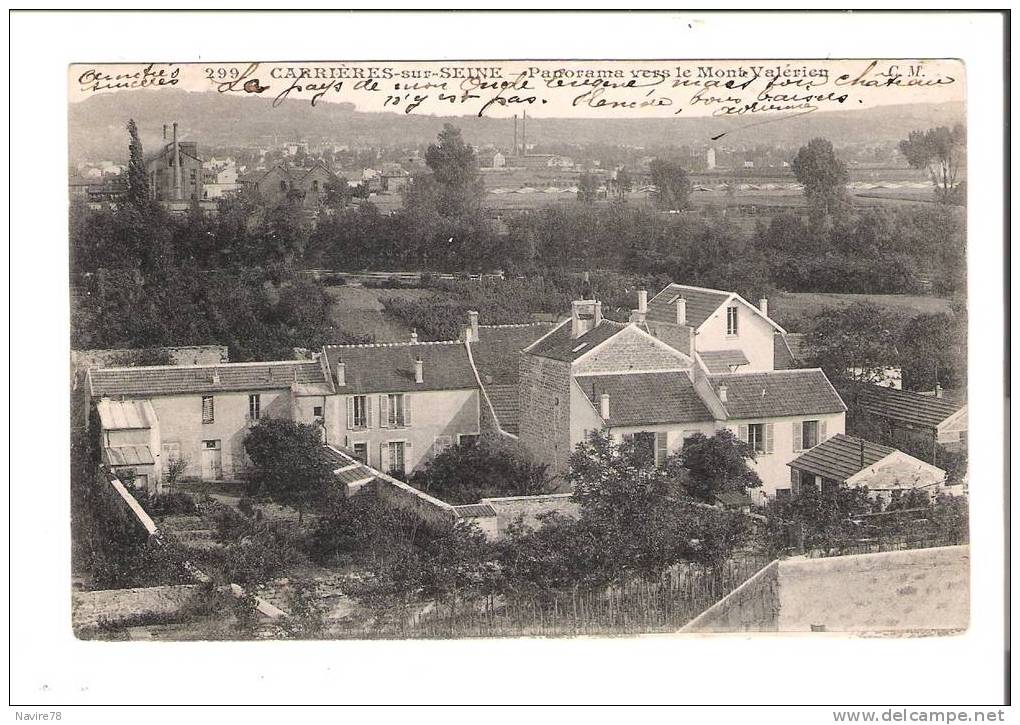 78 Cpa  CARRIERES Sur SEINE     Village, Usines - Carrières-sur-Seine