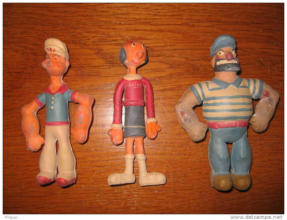 RARES FIGURINES EN LATEX EXINCO POPEYE, OLIVE & BRUTUS SEGAR - Sonstige & Ohne Zuordnung