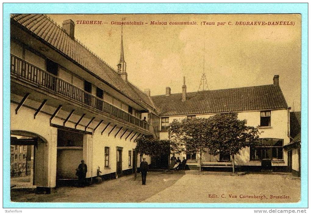 TIEGHEM GEMEENTEHUIS MAISON COMMUNALE TENU PAR C. DEGRAEVE  DANNEELS EDIT. C. VAN CORTENBERGH BRUXELLES - Zwevegem