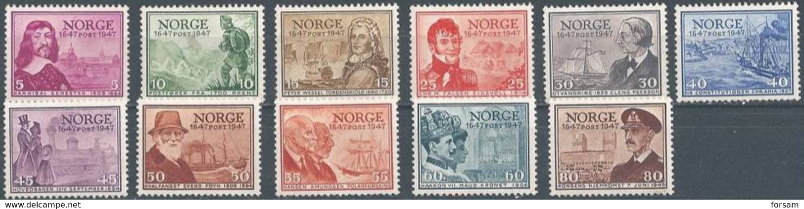 NORWAY..1947..Michel# 323-333...MLH...MiCV - 34 Euro. - Nuevos