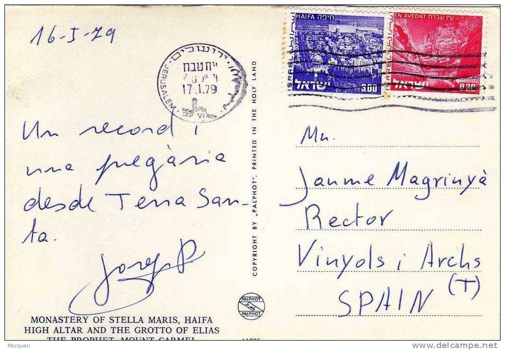 1691. Postal Jesuralem (israel) 1979.  Haifa Monasterio - Storia Postale