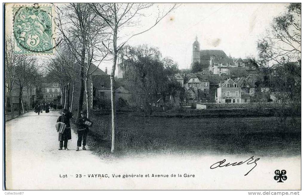 46 - LOT - VAYRAC - AVENUE De La GARE - VUE D'ENSEMBLE - MARCHAND De JOURNAUX - CLICHE 1900 DOS SIMPLE NON DIVISE - Vayrac