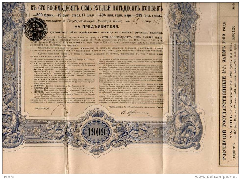 IMPERIAL RUSSIAN GOVERNAMENT - BOUND -  1909 - Russia