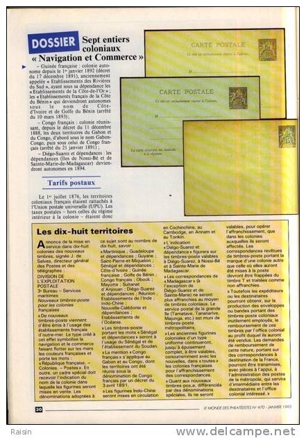 Le Monde Des Philatélistes N°470 Janv.1993 Animaux Symboles Libourne CP Belle Epoque Timbres-mystère TBE - Französisch (ab 1941)