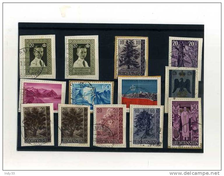 -  LIECHENSTEIN 1951/60 . TIMBRES SUR FRAGMENTS - Used Stamps