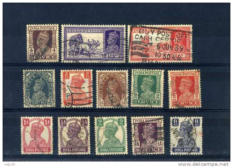 - ENSEMBLE DE TIMBRES DES INDES ANGLAISES  . GEORGE VI - 1936-47 Koning George VI