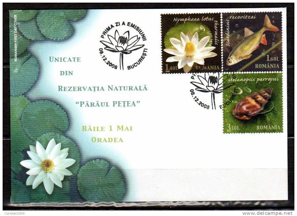 Romania 2008 / Unique Items From The Natural Reservation "Petea Creek" - FDC - Natur