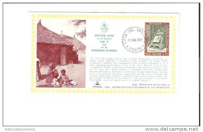 15472)lettera Enciclica Paolo VI° Con 15£ Da Città Del Vaticano A Città Il 26-3-1967 - Covers & Documents