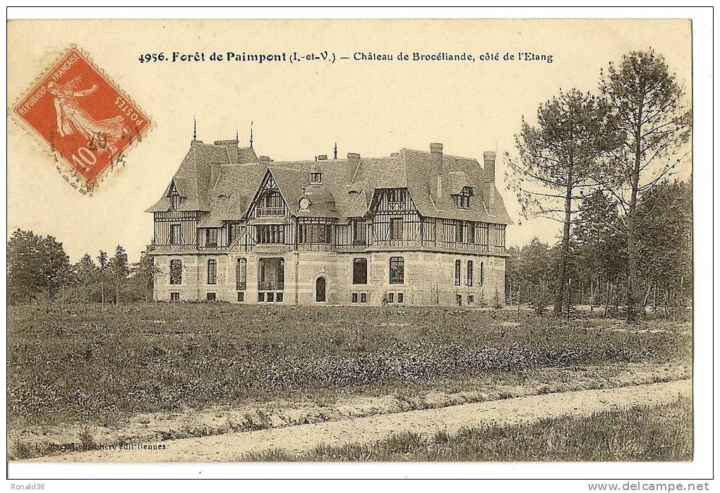 Cp  35 PAIMPONT La Forêt , Chateau De Brocéliande, Coté De L'étang - Paimpont
