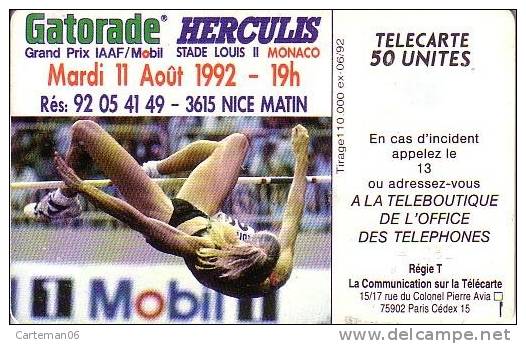 Télécarte  Monaco - Herculis 1992 - 50 Unités - Monaco