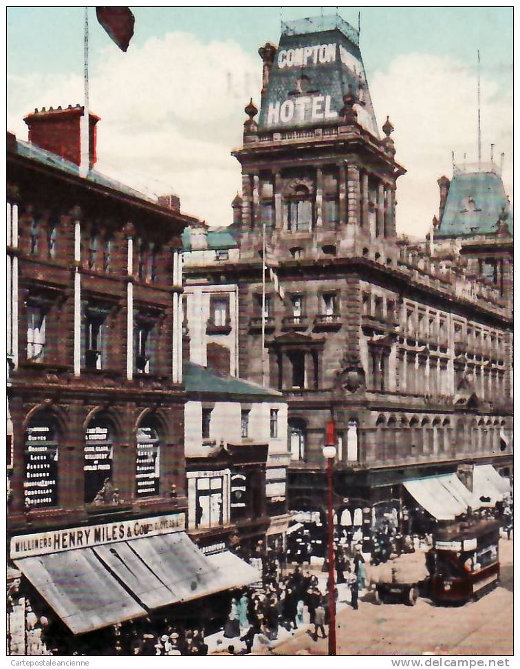 LIVERPOOL CHURCH STREET Compton Hotel Busy Street Scene Posted 11.23.1912 ¤ VALENTINE'S N°8394 SERIES ¤ ENGLAND ¤6273A - Liverpool