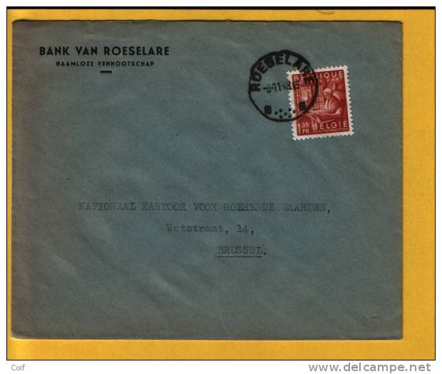 762 Op Brief Met Stempel ROESELARE  (VK) - 1948 Exportation