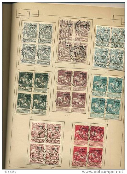 Blocs De 4 Oblitérés 84-107 Sauf 87  Cote 337 X 4 = 1348 Euros  Premier Choix - 1910-1911 Caritas