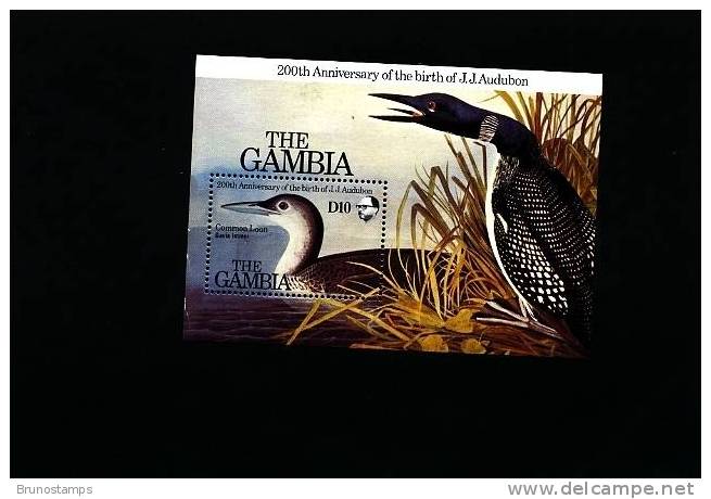 GAMBIA - 1985  J.J. AUDUBON MS MINT NH - Gambia (1965-...)