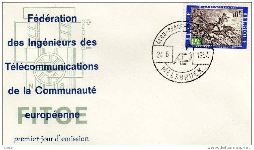 Telekommunikation FITCE Belgien 1476+FDC 2€ Europa-Tagung 1967 Postreiter Mitläufer CEPT Cover Of Belgique/Belgica - 1967