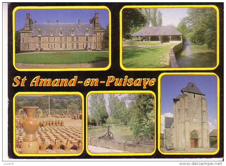 SAINT AMAND EN PUISAYE  -  5 Vues : Le Château, Le Lavoir, Poteries, Les Bords De La Vrille, L´Eglise  - N°  14933 - Saint-Amand-en-Puisaye