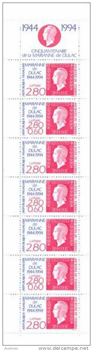 Marianne De Dulac -  Carnet  De 7 Timbres Yvert N°BC2865 Année 1994 - Gelegenheidsboekjes