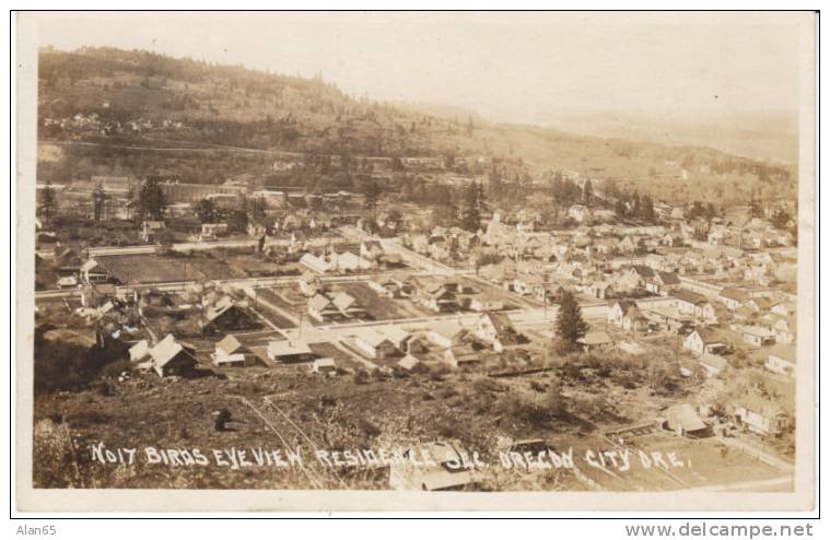 Oregon City OR Aerial View On Real Photo Postcard - Autres & Non Classés