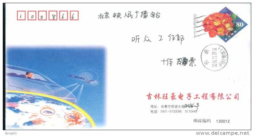 #P3#  Space Satellite   Advertising Pre-stamped Cover - Asia