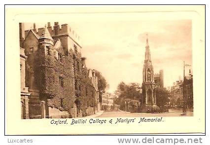 OXFORD. BALLIOL COLLEGE & MARTYR'S MEMORIAL. - Oxford